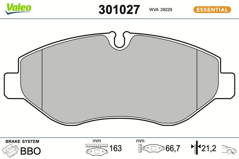 Plaquettes+de+frein+à+disque VALEO 301027