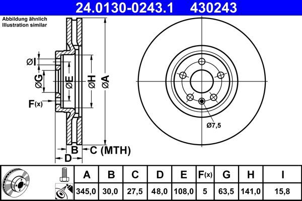 ATE Remschijf 24.0130-0243.1