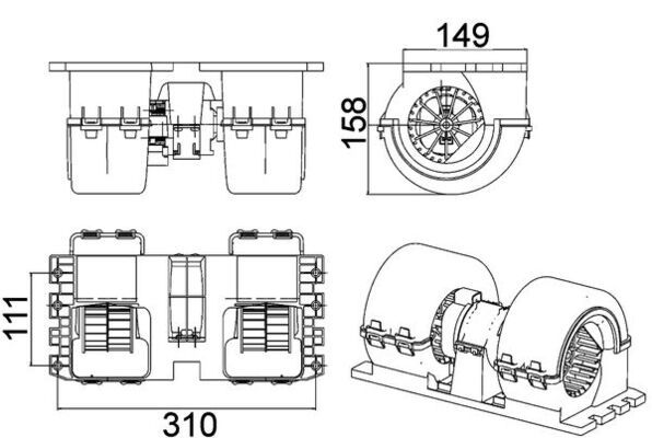 MAHLE AB 145 000P Interior Blower