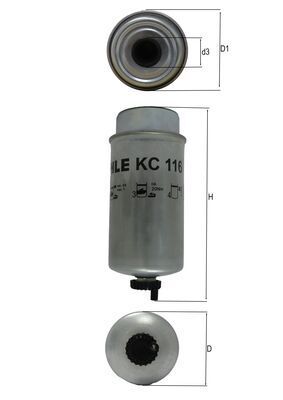 Filtre+à+carburant MAHLE KC 116