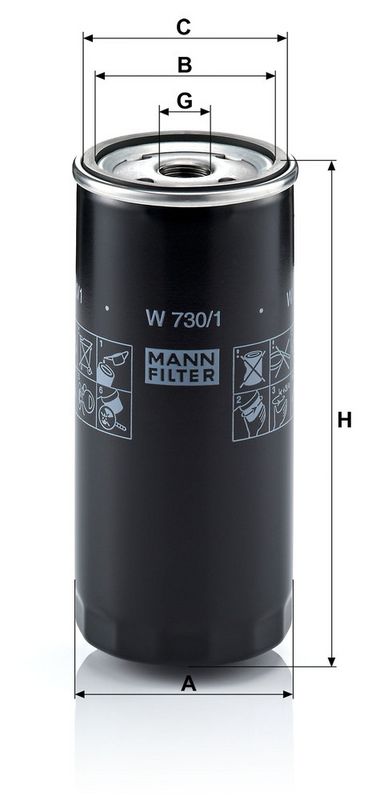 Õlifilter, MANN-FILTER W 730, 1