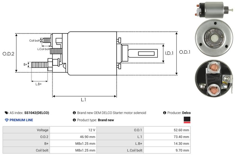 Magnetlülitus, starter, AS-PL SS1042(DELCO)