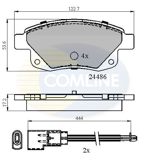 Комплект гальмівних накладок, дискове гальмо, Comline CBP21554