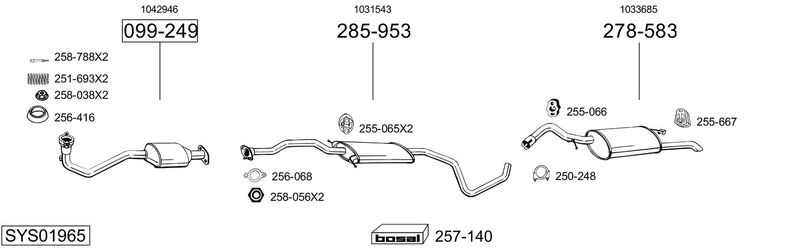 BOSAL kipufogórendszer SYS01965