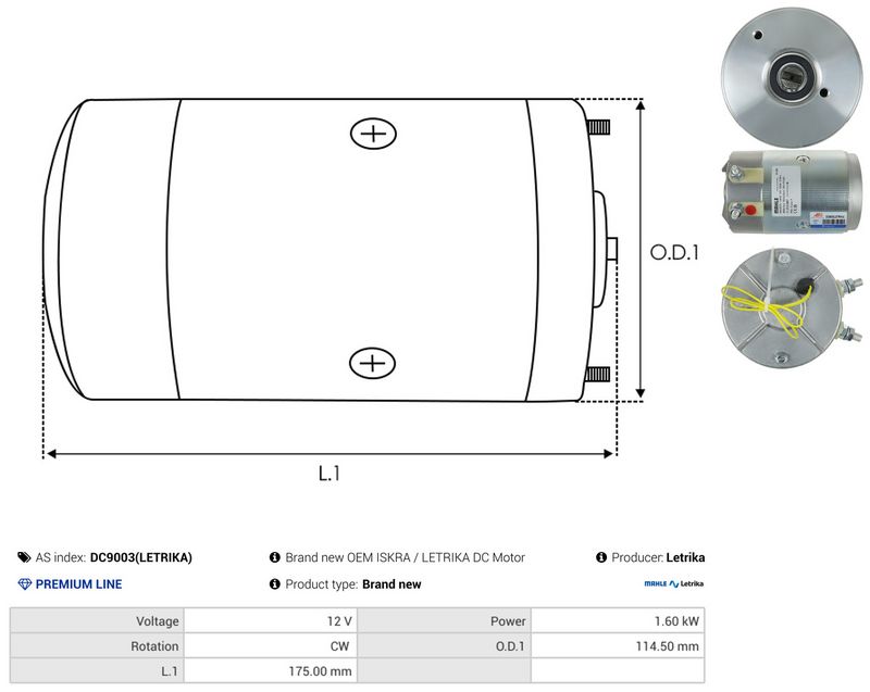 AS-PL DC9003(LETRIKA) Electric Motor