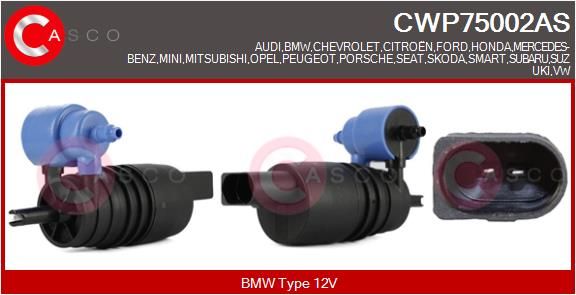 Насос подачі води для миття, система склоочисників, Casco CWP75002AS