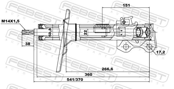 Амортизатор, Febest 01660968FR