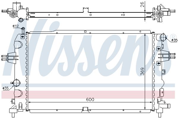 Радіатор, система охолодження двигуна, Nissens 63111A