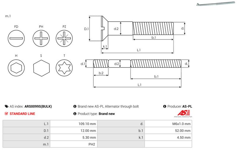 Remondikomplekt, generaator, AS-PL ARS0099S(BULK)