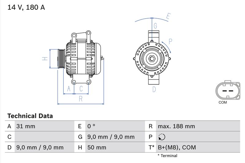 BOSCH Dynamo / Alternator 0 986 082 500