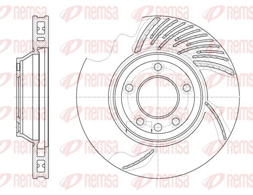 Гальмівний диск, передня вісь праворуч, з вентиляцією, 349,7мм, кількість отворів 5, AUDI Q7, VW TOUAREG передн., вент., Remsa 6769.11