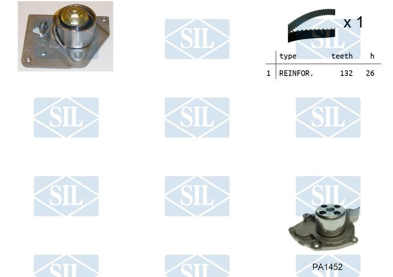 Saleri SIL Vízpumpa + fogasszíj készlet K1PA1452