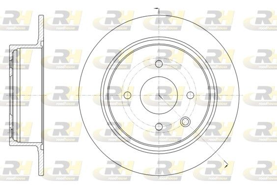 Гальмівний диск, задня вісь, повн., 291,8мм, кількість отворів 4, Roadhouse 61579.00