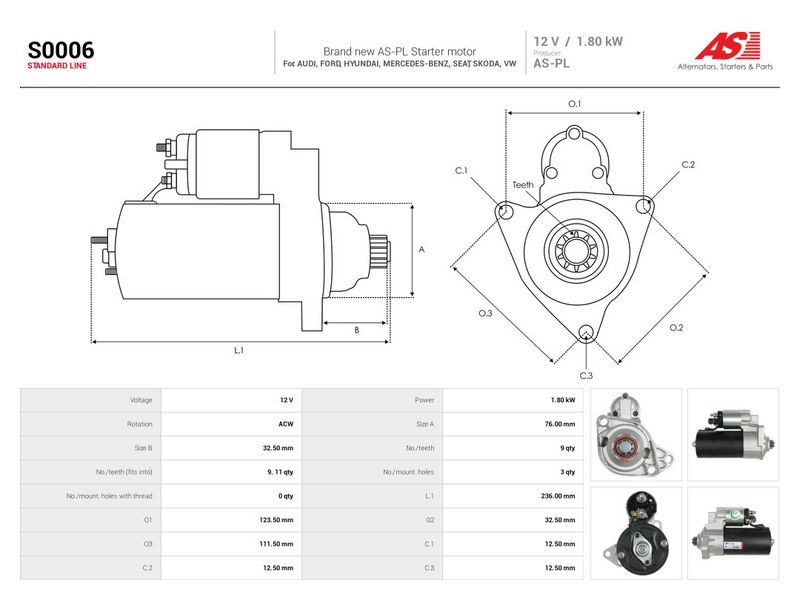 Starter, AS-PL S0006