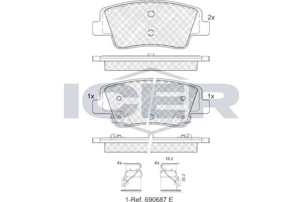 ANDEL 182465 - Brake Pad Set, disc brake