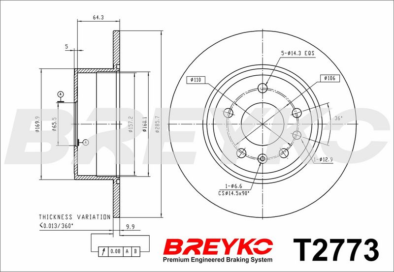 DAVID VASCO T2773 Brake Disc