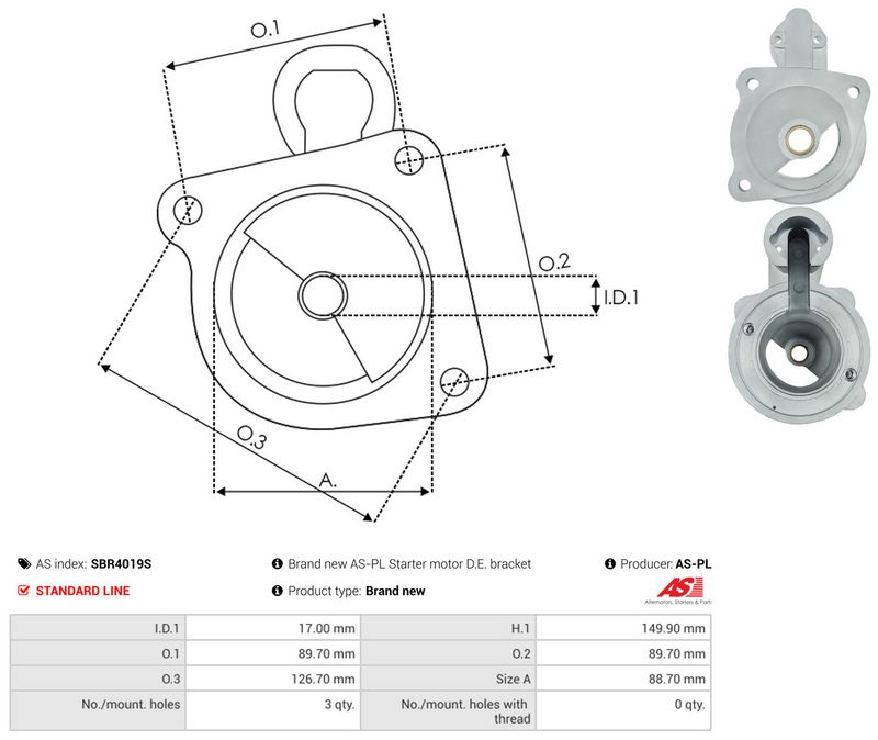 AS-PL SBR4019S Starter Lid, carburettor