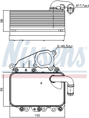 Охолоджувач оливи, моторна олива, AUDI A4/Q5, Nissens 91100