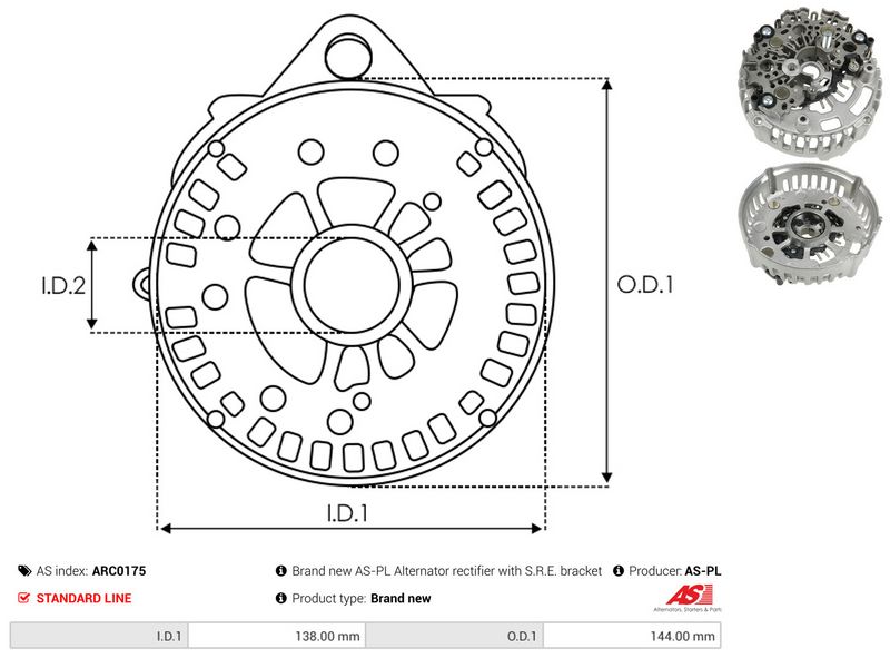 AS-PL ARC0175 Rectifier, alternator
