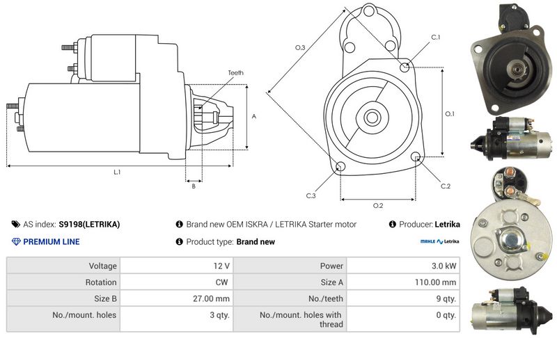 AS-PL S9198(LETRIKA) Starter