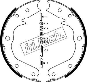 fri.tech. fékpofakészlet, rögzítőfék 1073.173K