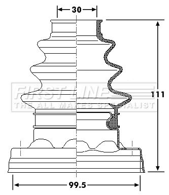 First Line Bellow Kit, drive shaft FCB6179
