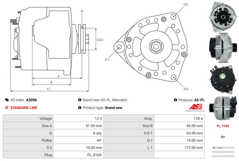 AS-PL A3096 Alternator