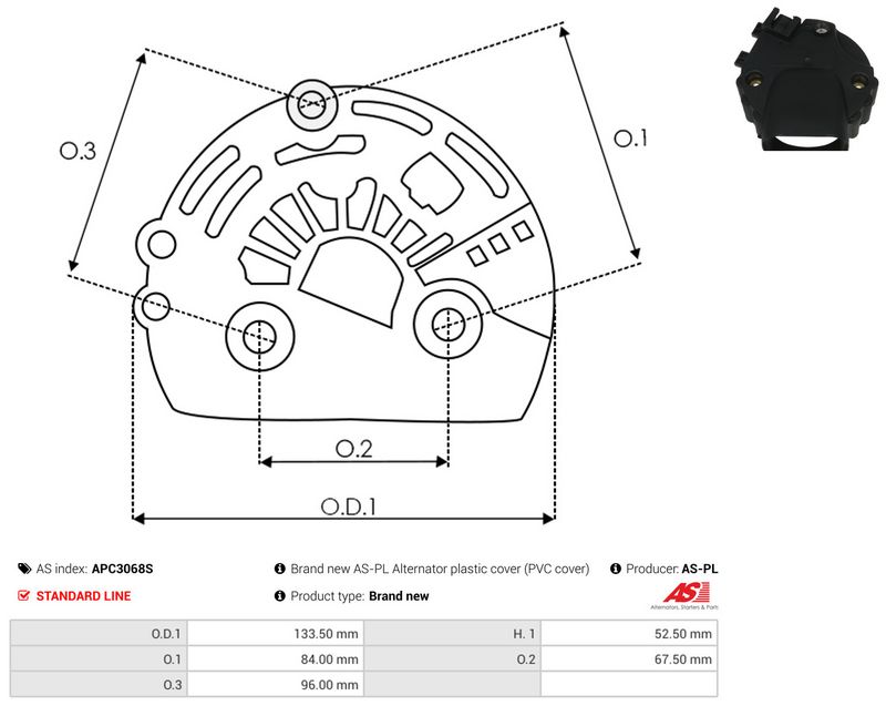 Kaitsekate, generaator, AS-PL APC3068S