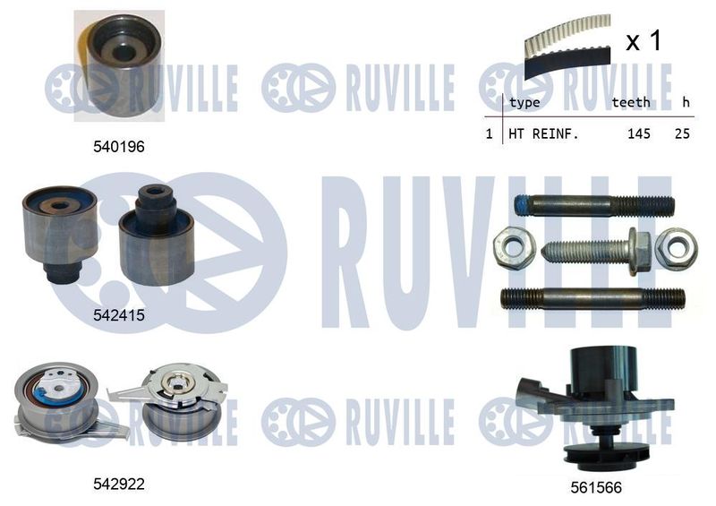 RUVILLE Vízpumpa + fogasszíj készlet 5505061