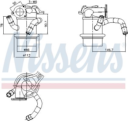 Радіатор рециркуляції ОГ із клапаном EGR NISSENS