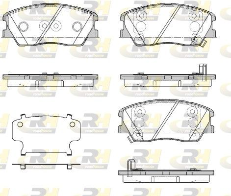 Комплект гальмівних накладок, дискове гальмо, Roadhouse 21884.02