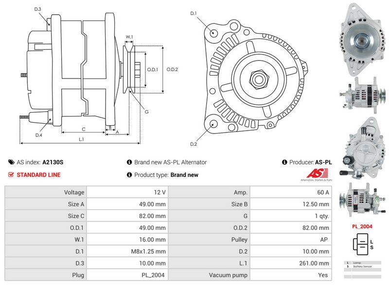AS-PL A2130S Alternator