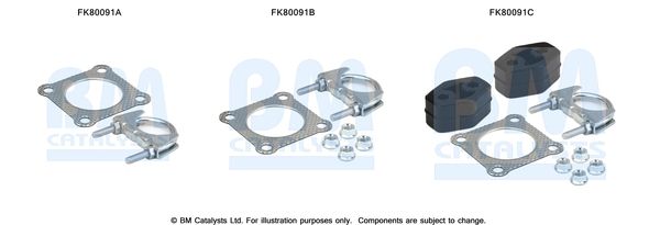 BM CATALYSTS szerelőkészlet, katalizátor FK80091