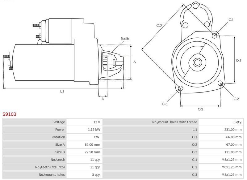 AS-PL S9103 Starter