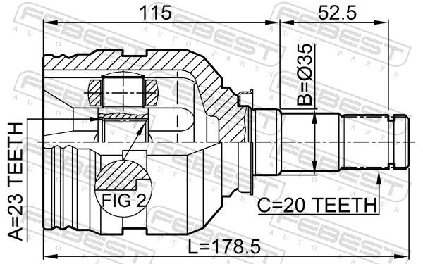 FEBEST 0111-SXM10LH Joint Kit, drive shaft