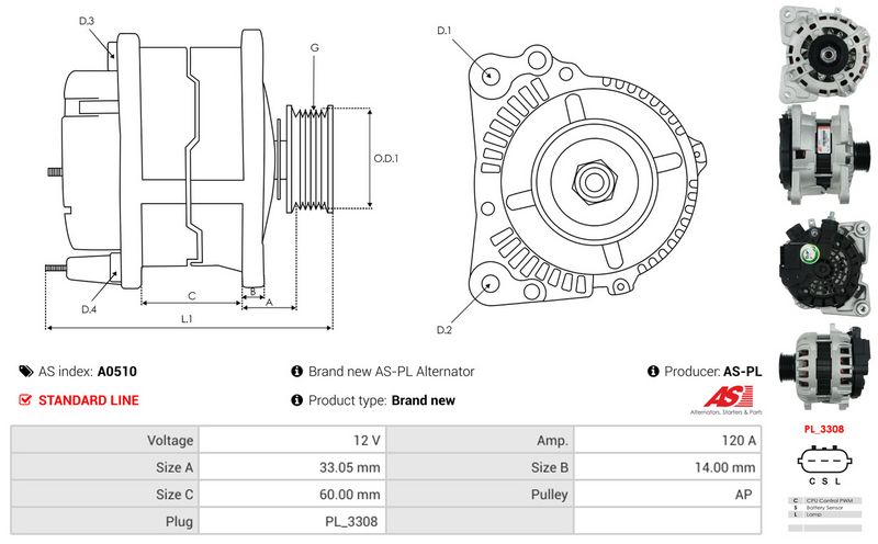 AS-PL A0510 Alternator