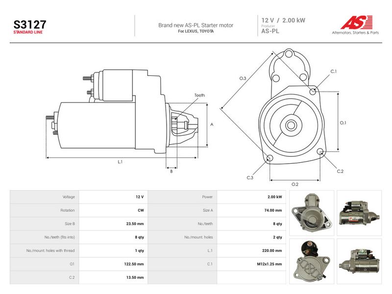 Starter, AS-PL S3127