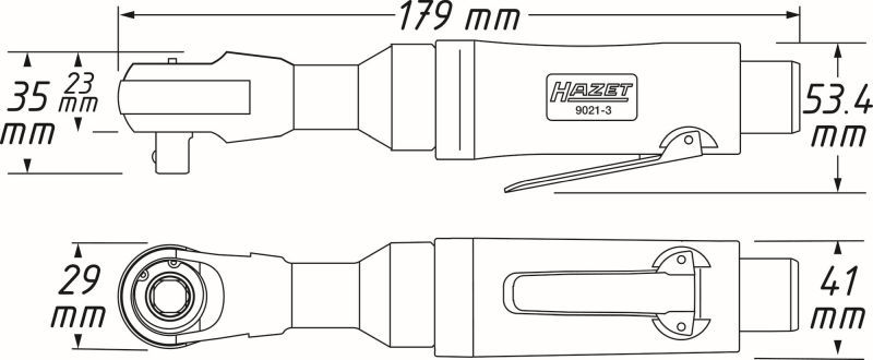 HAZET 9021-3 Ratchet Screwdriver (compressed air)