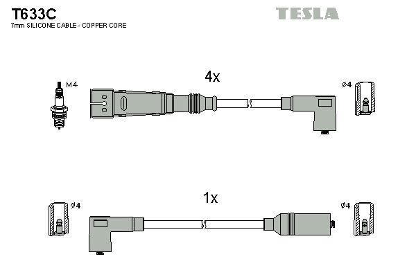 Комплект проводів високої напруги, Tesla T633C