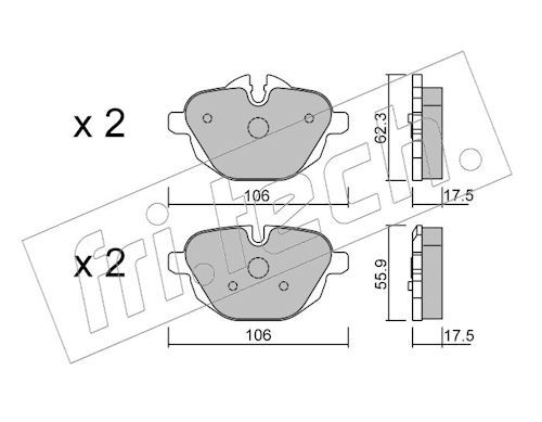 fri.tech. 938.0 Brake Pad Set, disc brake