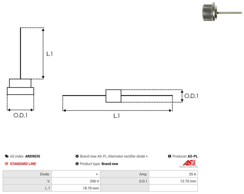 AS-PL ARD9035 Rectifier, alternator