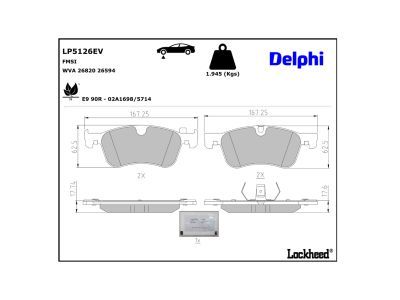 DELPHI LP3914 Brake Pad Set, disc brake