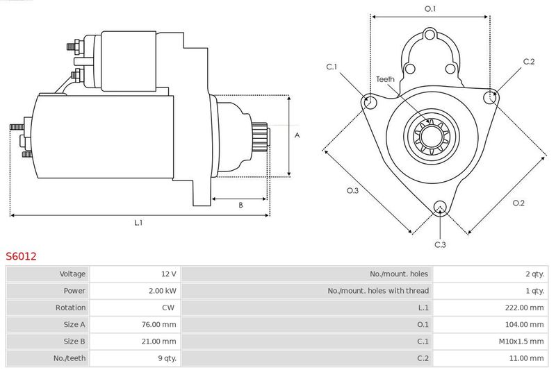 Стартер, Auto Starter S6012