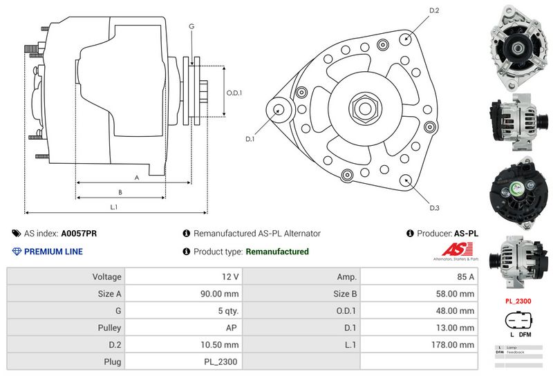 AS-PL A0057PR Alternator