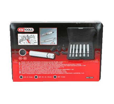 Padrunvõtmete komplekt, süüteküünal, KS TOOLS 500.7325