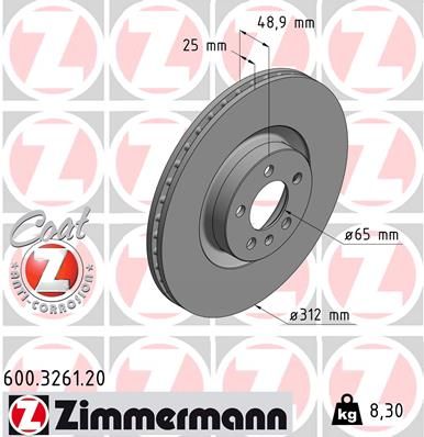 Гальмівний диск, Zimmermann 600.3261.20