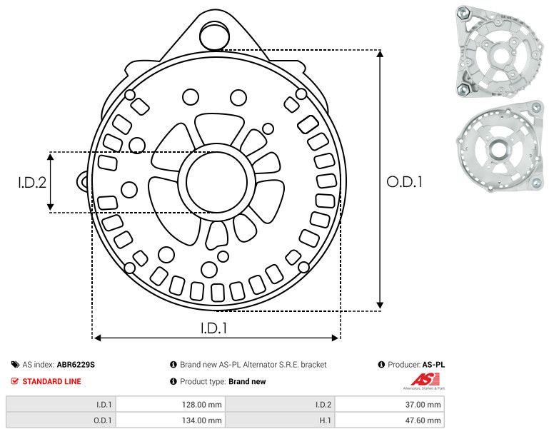 Kaitsekate, generaator, AS-PL ABR6229S