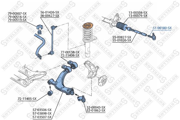 STELLOX 51-00180-SX Tie Rod End