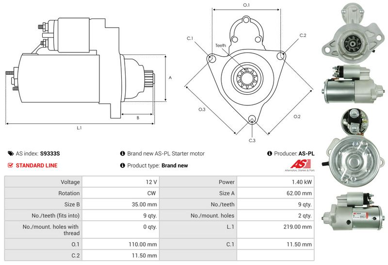 AS-PL S9333S Starter