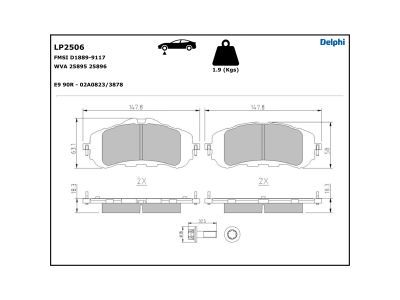 DELPHI LP2506 Brake Pad Set, disc brake